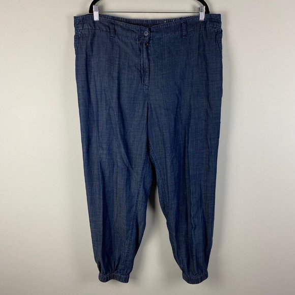 Talbots Denim Jogger Womens 3X Elastic Waist Lyocell Stretch Tapered Leg - Picture 1 of 9